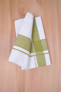Pure  Cotton White Double Dhoti Fancy Border 4.00 m|FCD-04 OLIVE GREEN