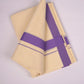 FD-08C CREAM DOUBLE DHOTI  3.80 MTR-Violet