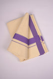 FD-08C CREAM DOUBLE DHOTI  3.80 MTR-Violet