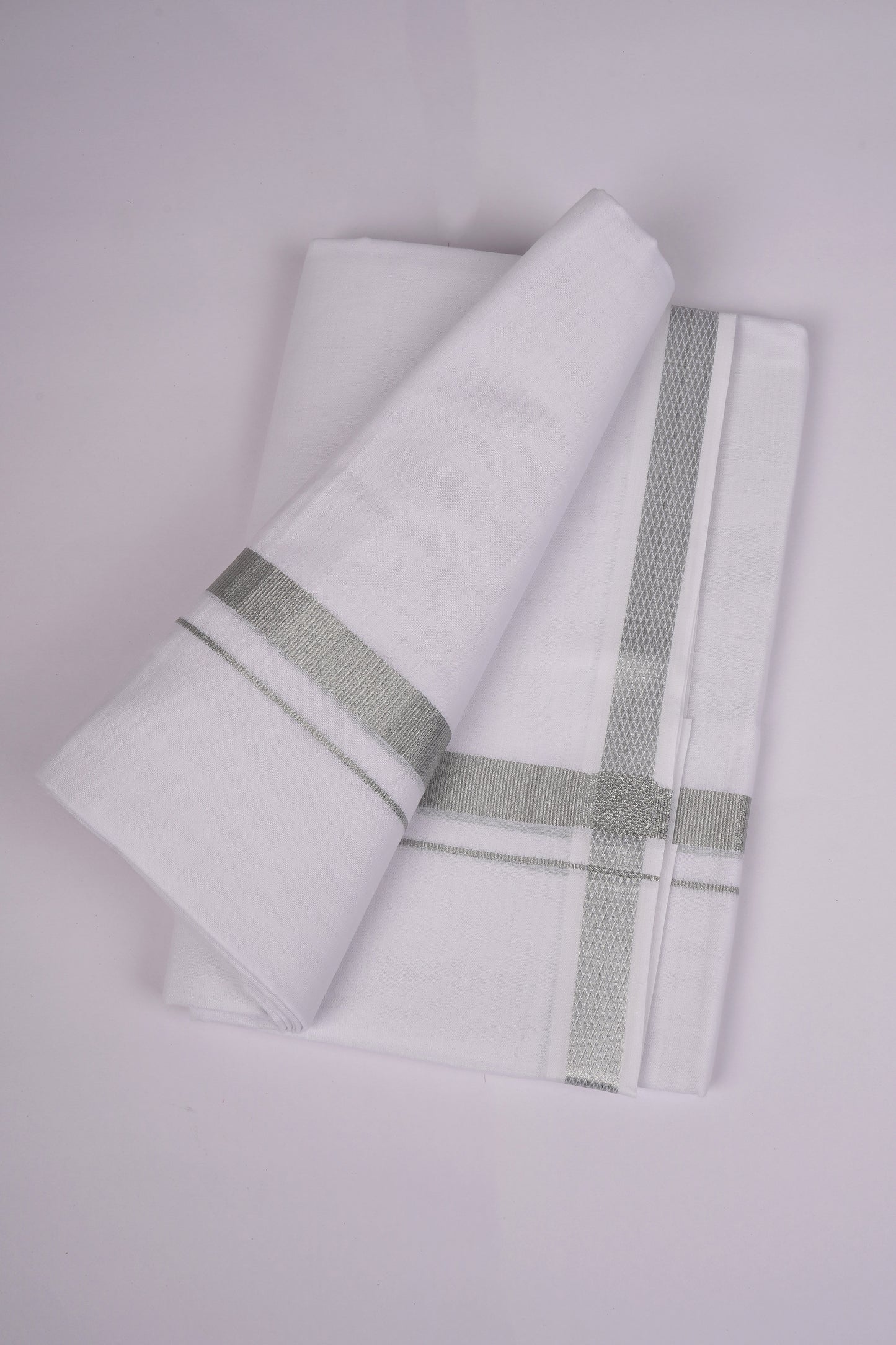 SLD-28 WHITE DOUBLE DHOTI  3.80 MTR