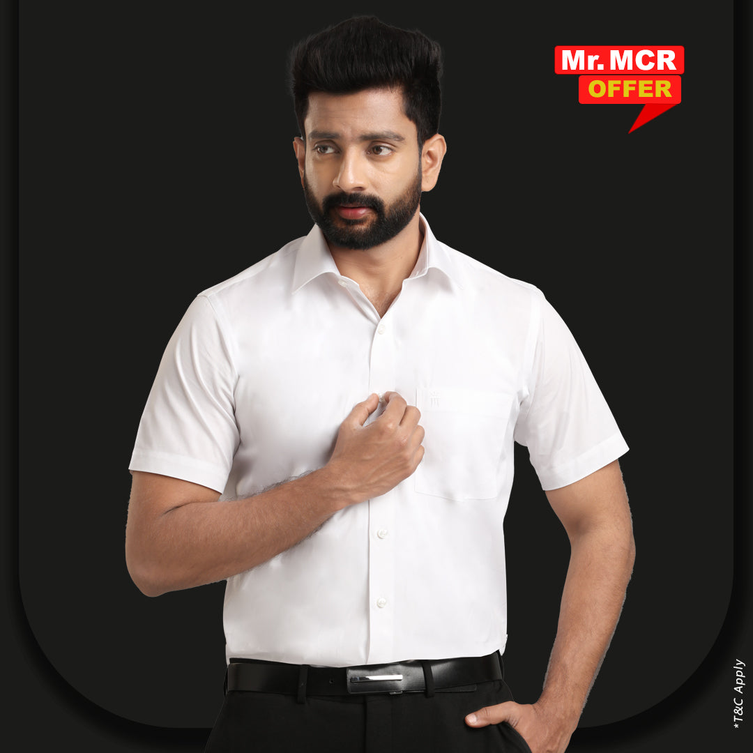 Mr. MCR Offer Combo White Shirt (Buy 1 get 1 free)