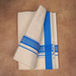 FD-174C CREAM DOUBLE DHOTHIE 3.80 MTR - Ajantha Blue