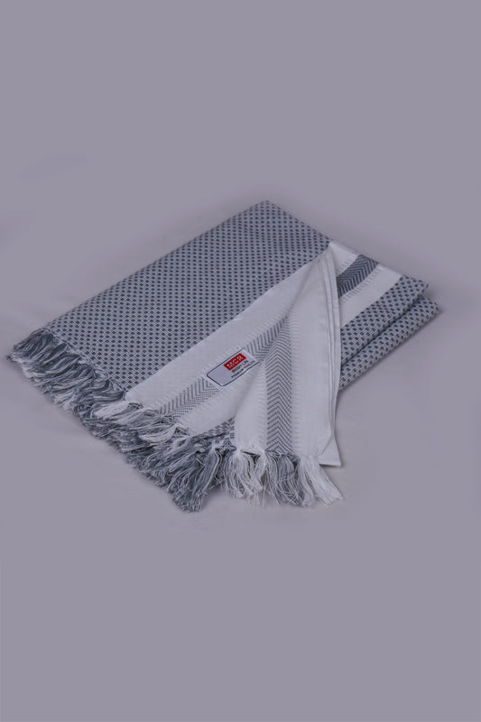COLOUR MINICHECK COTTON - CBT-24 BATH TOWEL - 30X60 - GRAY