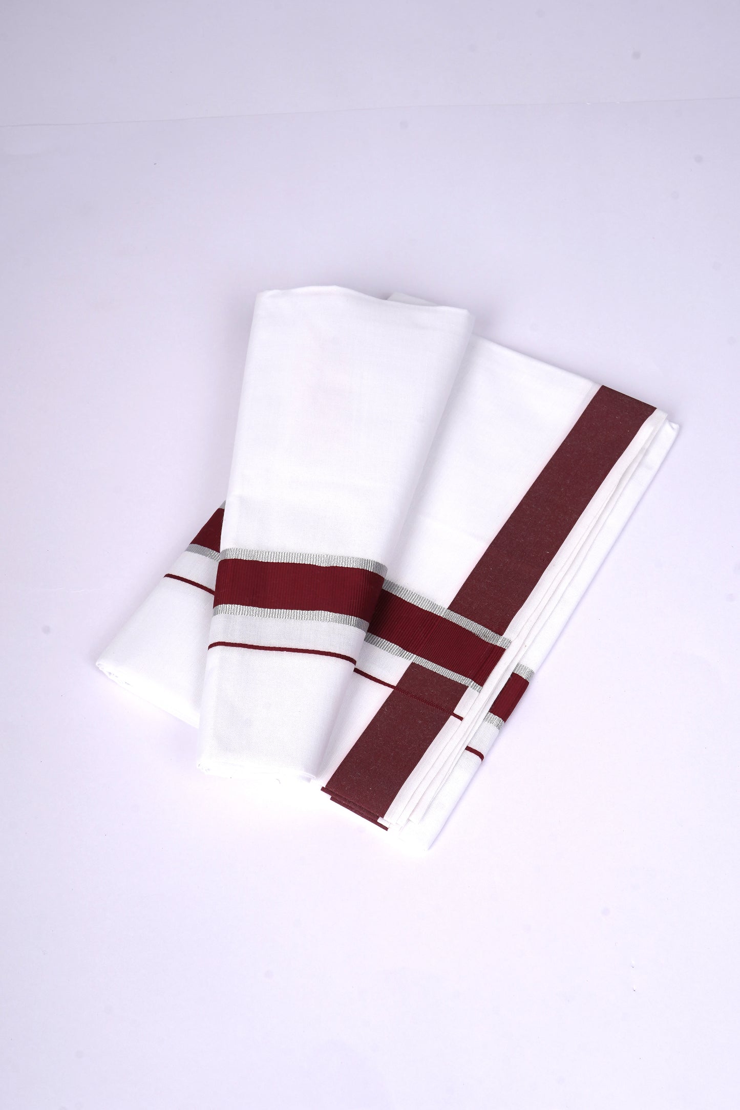 FS-96 W/S DHOTI 2.00 MTR - SILVER DARK MAROON