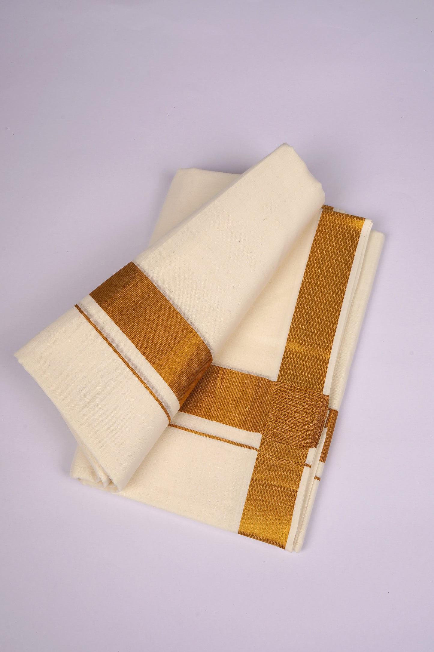 GLD-34C CREAM DOUBLE DHOTI  3.80 MTR