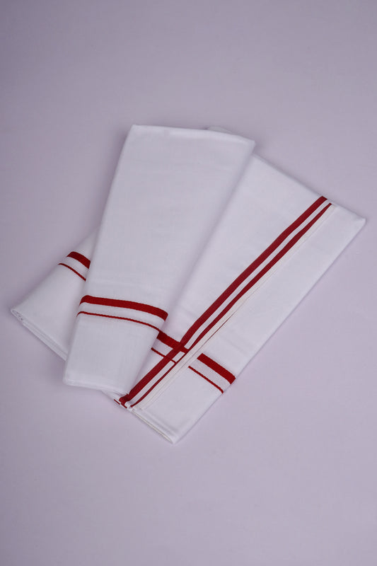 QS-04 W/S DHOTI  2.00 MTR - Red