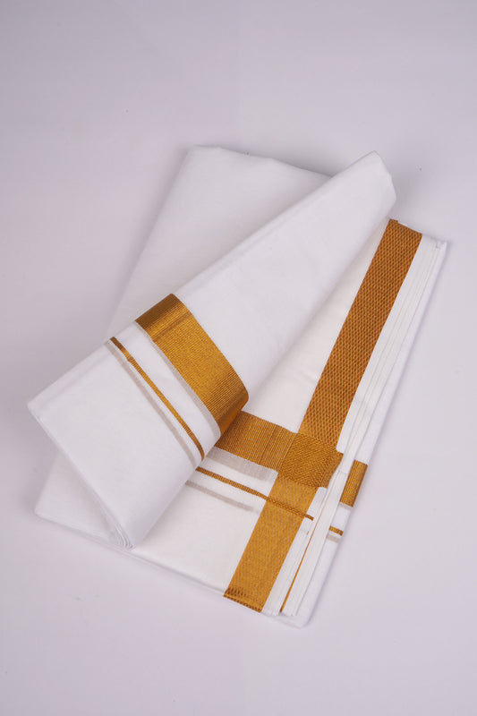 GLD-39 WHITE DOUBLE DHOTI  4.00 MTR