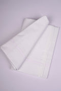 White Double Dhoti Cotton Blend with Taj Paramas Border - 3.80M | PMD-07