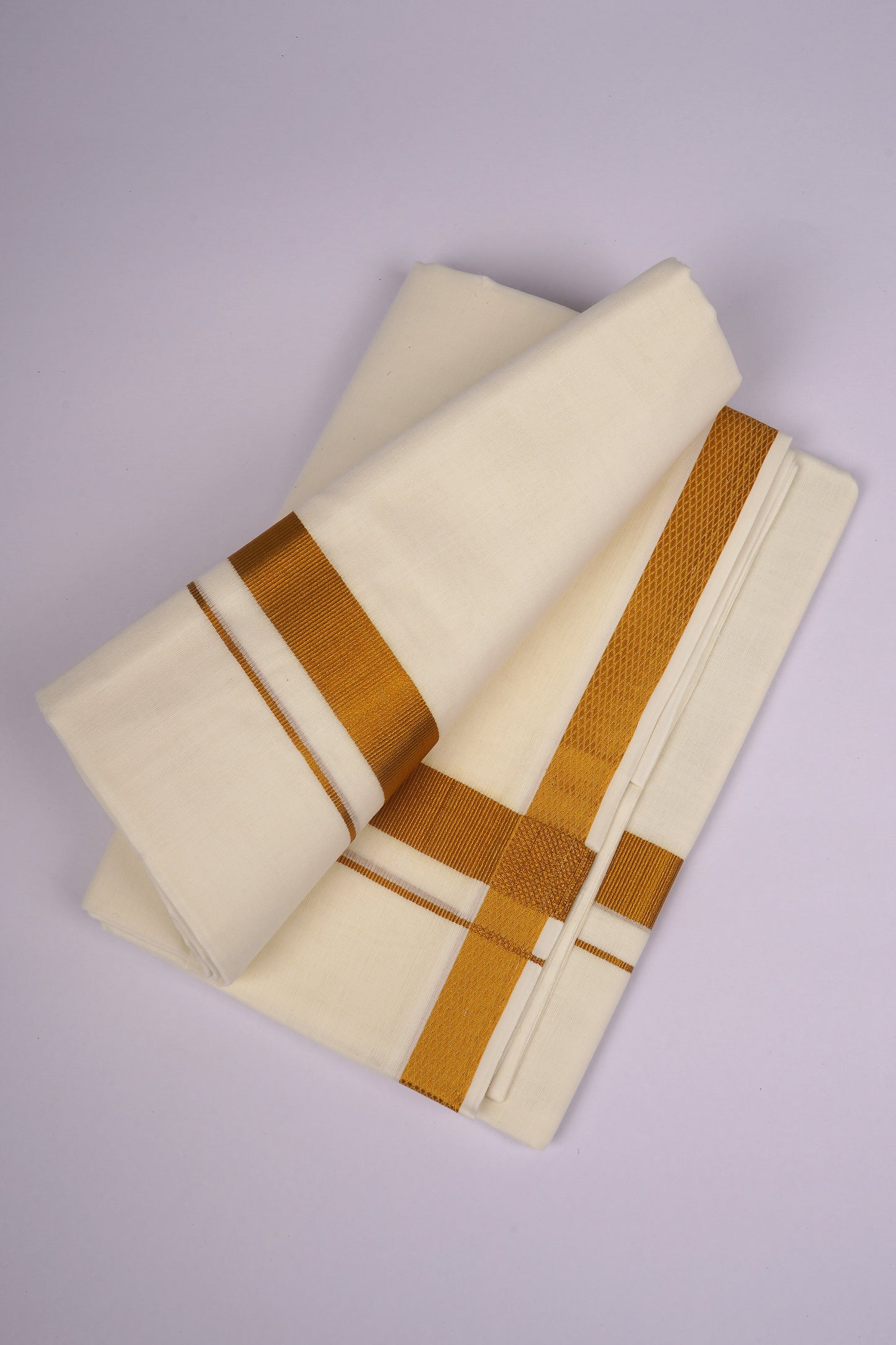 GLD-96C CREAM DOUBLE DHOTI  3.80 MTR