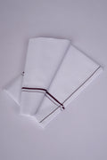 Mens White Single Dhoti Pure Cotton with Small Border Stain-Free - 2.00M- Violet | SS-STAIN FREE W/S