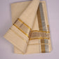 GLD-149C CREAM DOUBLE DHOTI  4.00 MTR