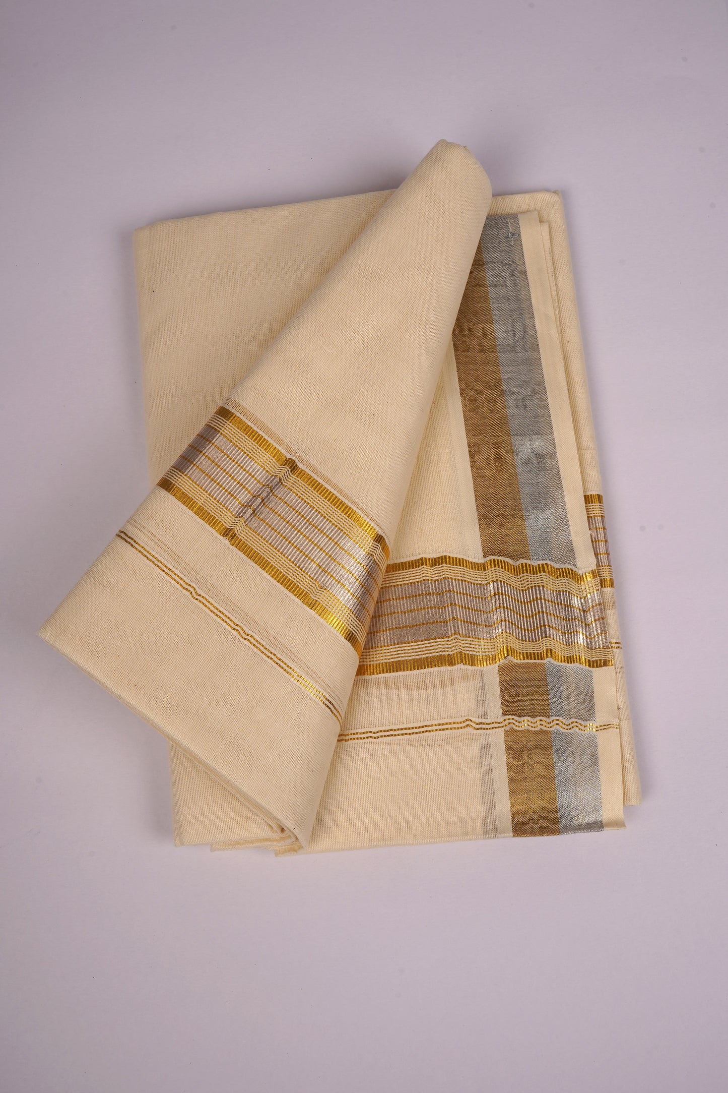 GLD-149C CREAM DOUBLE DHOTI  4.00 MTR