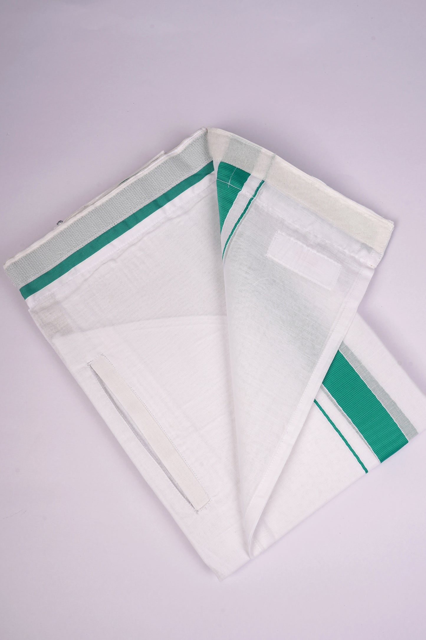 PKT FD-01 VELCRO WHITE DOUBLE DHOTI - Green