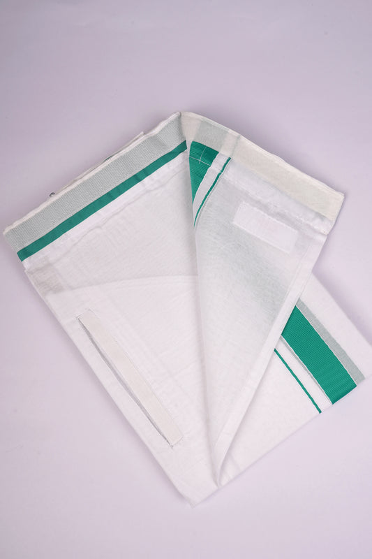 PKT FD-01 VELCRO WHITE DOUBLE DHOTI - Green