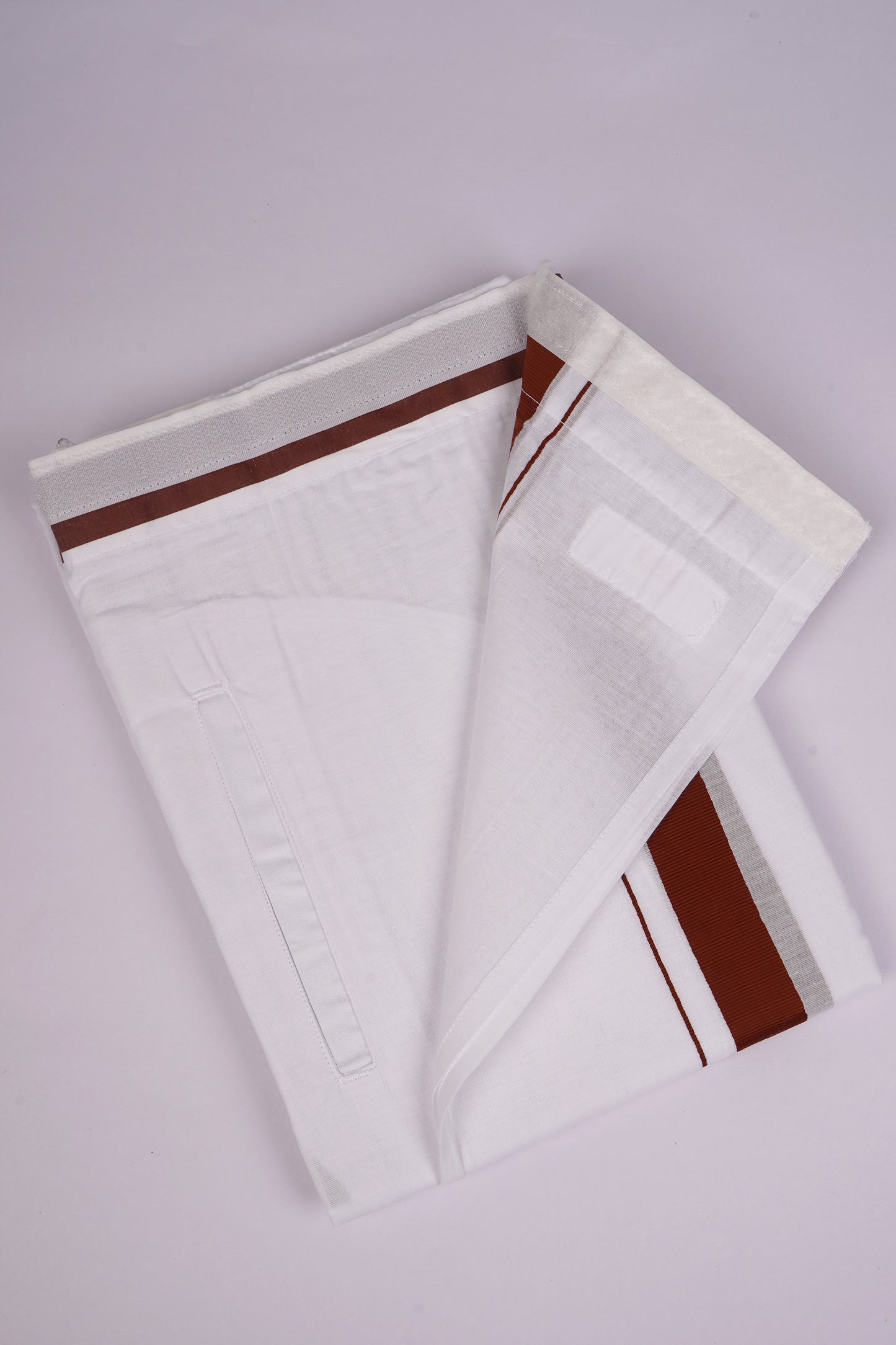PKT FD-01 VELCRO WHITE DOUBLE DHOTI - Maroon