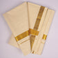 GLD-11C CREAM DOUBLE DHOTI  4.00 MTR