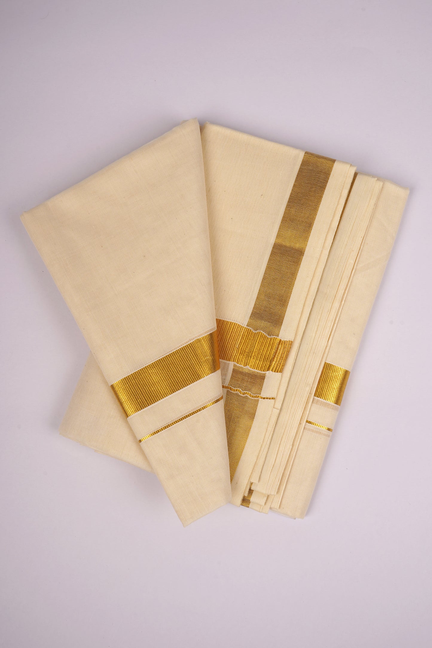 GLD-11C CREAM DOUBLE DHOTI  4.00 MTR