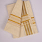 GLD-119C CREAM DOUBLE DHOTI  4.00 MTR