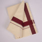 FD-08C CREAM DOUBLE DHOTI  3.80 MTR-Dark Brown