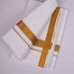GLD-101 WHITE DOUBLE DHOTI  4.00 MTR