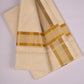 GLD-124C CREAM DOUBLE DHOTI  4.00 MTR