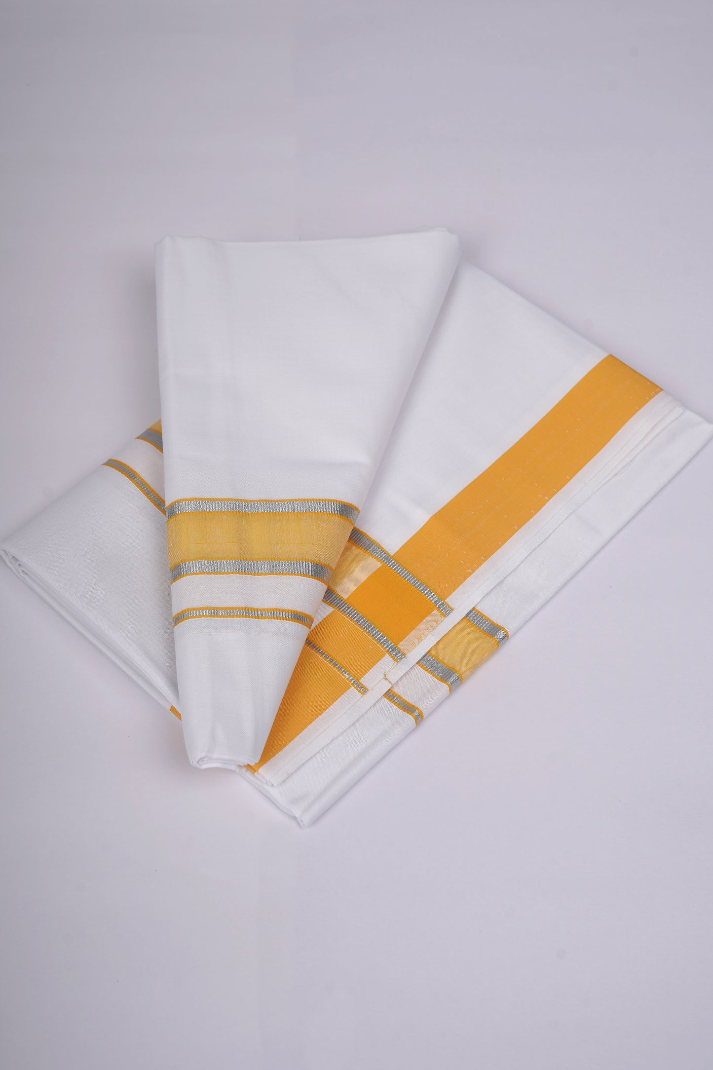 FS-105 W/S DHOTI  2.00 MTR - Silver Yellow