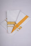 FS-105 W/S DHOTI  2.00 MTR - Silver Yellow