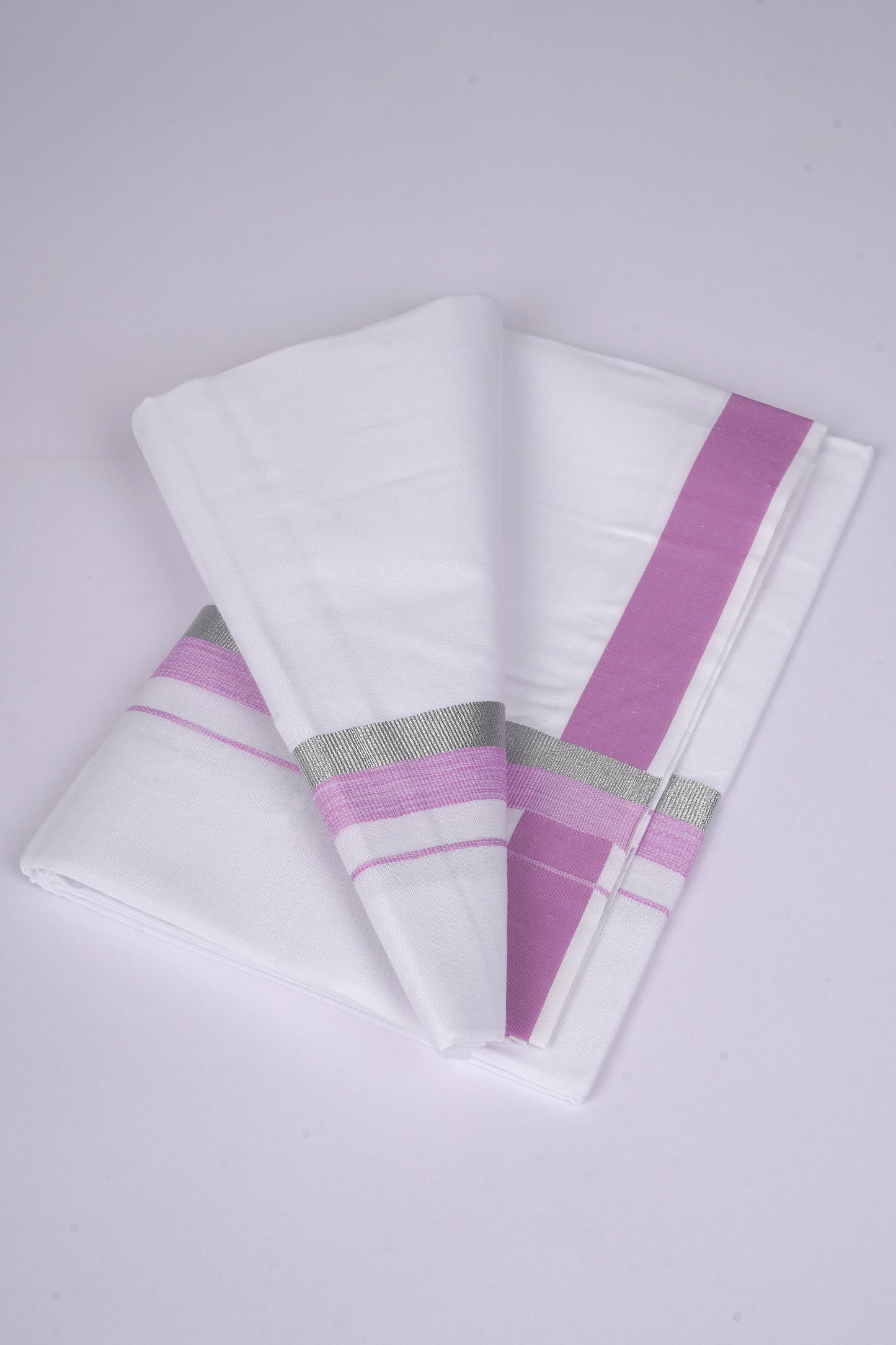 FS-124 W/S DHOTI  1.90 MTR - Silver Pink