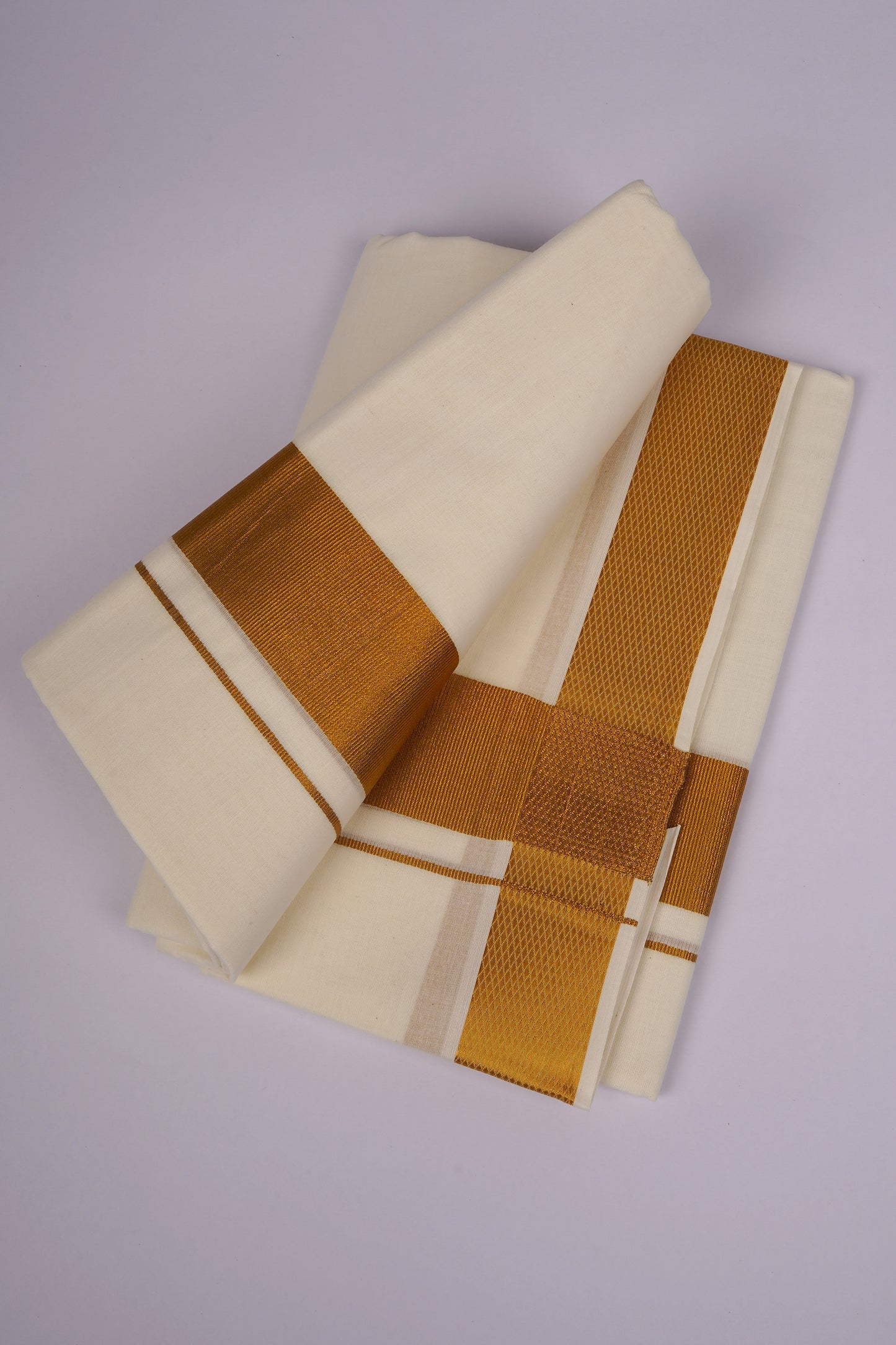 GLD-35C CREAM DOUBLE DHOTI  3.80 MTR
