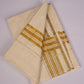 SLD-66C CREAM DOUBLE DHOTI  4.00 MTR