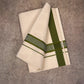 FD-91C CREAM DOUBLE DHOTI 3.80 MTR - Green