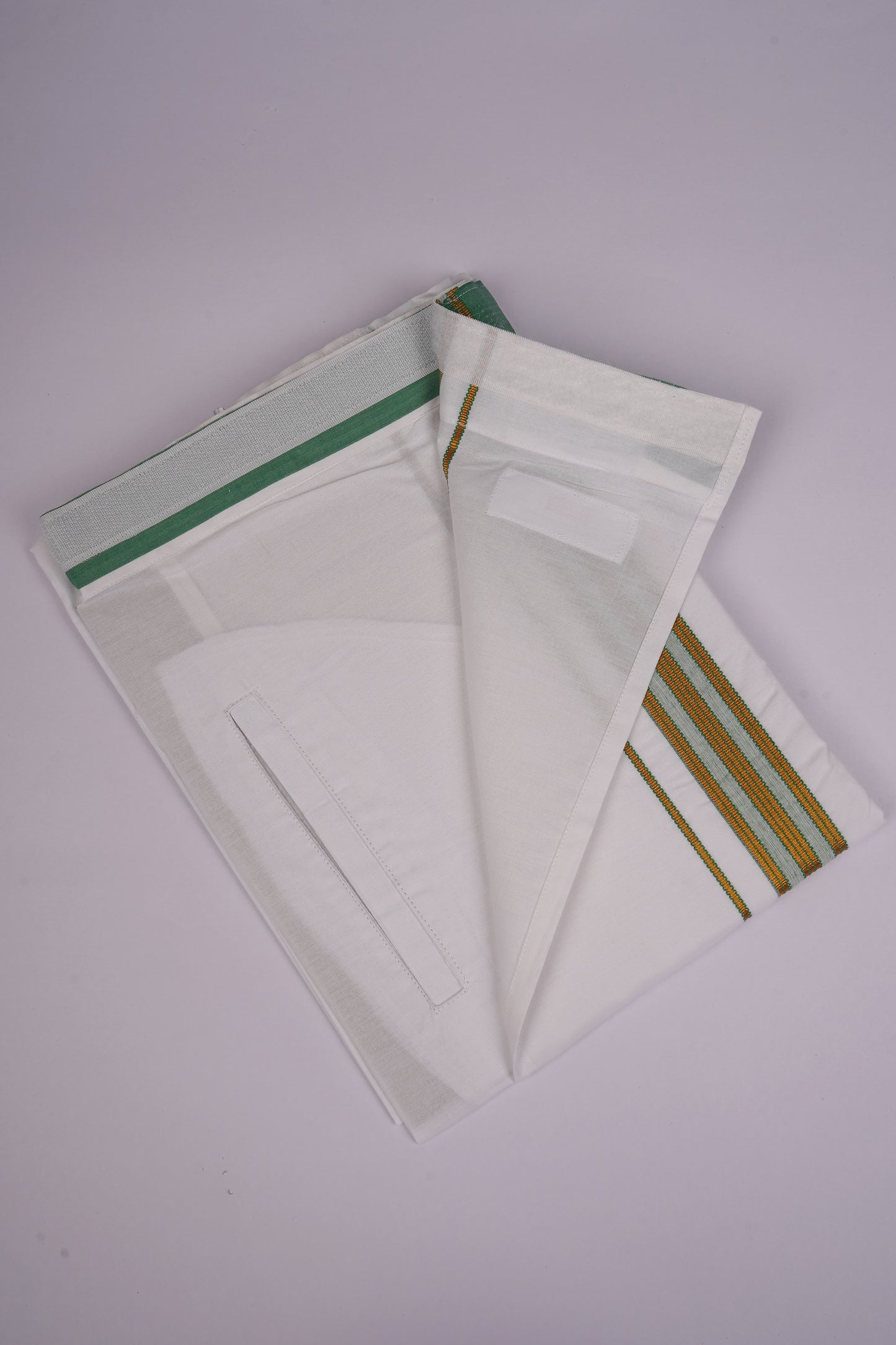 PKT FS-01 VELCRO WHITE SINGLE DHOTI - Green
