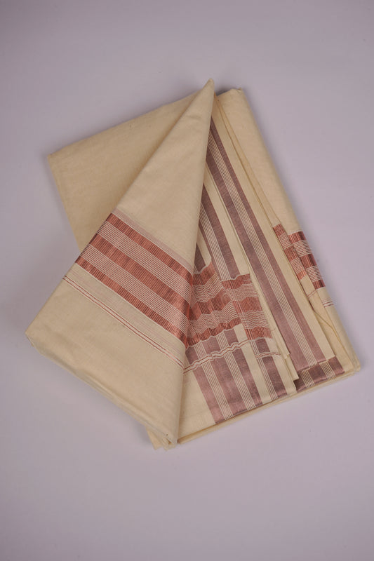 RGD-21C CREAM DOUBLE DHOTI  4.00 MTR
