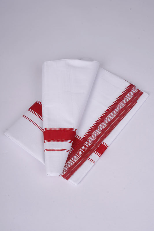 FS-126 W/S DHOTI  1.90 MTR - Red
