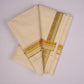 GLD-145C CREAM DOUBLE DHOTI  4.00 MTR