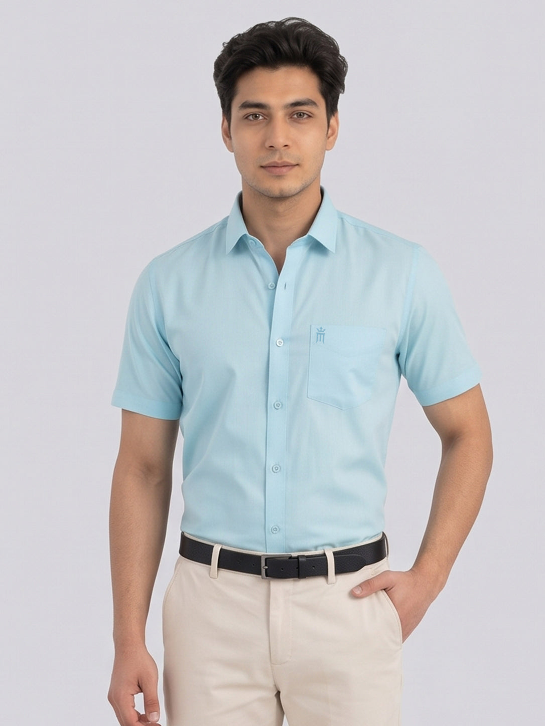 MCR Men Formal Colour Shirt - Light Blue  92053 ICE BERG