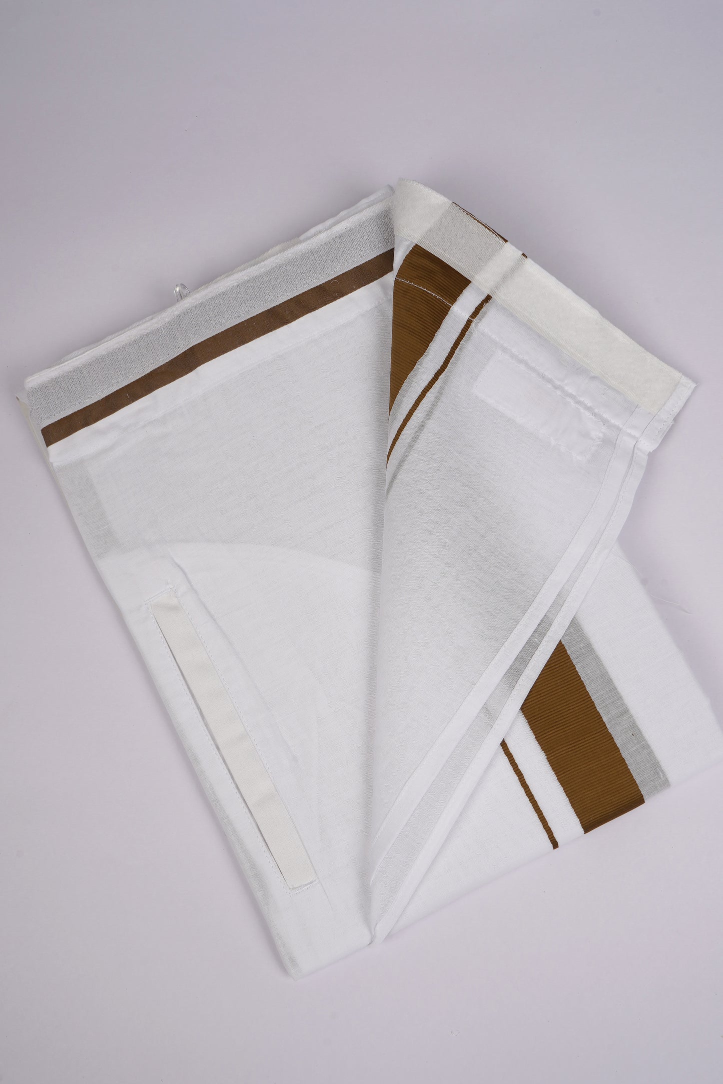 PKT FD-01 VELCRO WHITE DOUBLE DHOTI - Brown