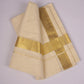 GLD-120C CREAM DOUBLE DHOTI  4.00 MTR
