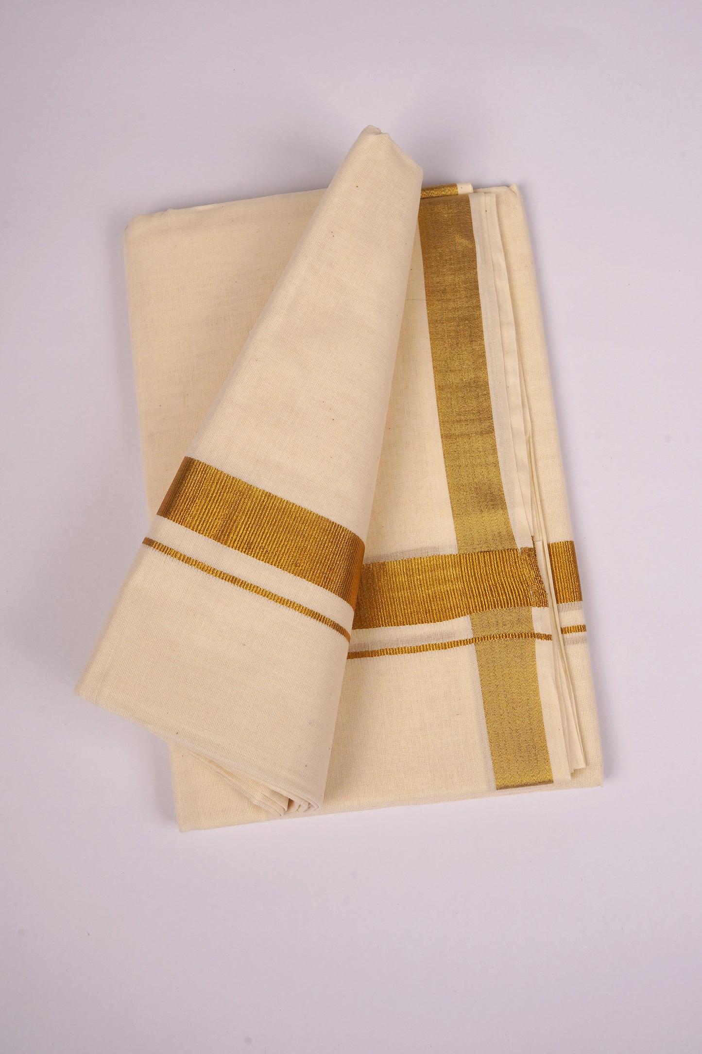 GLD-90C CREAM DOUBLE DHOTI  3.80 MTR