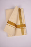 GLD-90C CREAM DOUBLE DHOTI  3.80 MTR