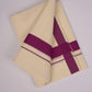 FD-08C CREAM DOUBLE DHOTI  3.80 MTR-Dark violet