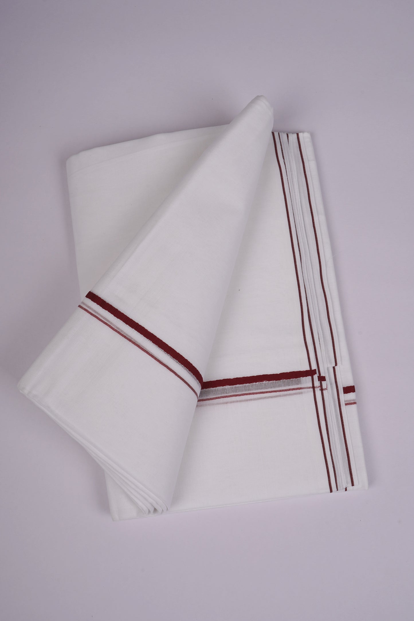 SD-16 WHITE DOUBLE DHOTI  4.00 MTR - Brown