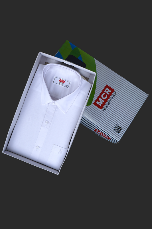 MCR Captain Full Sleeve Formal White Shirt For Men