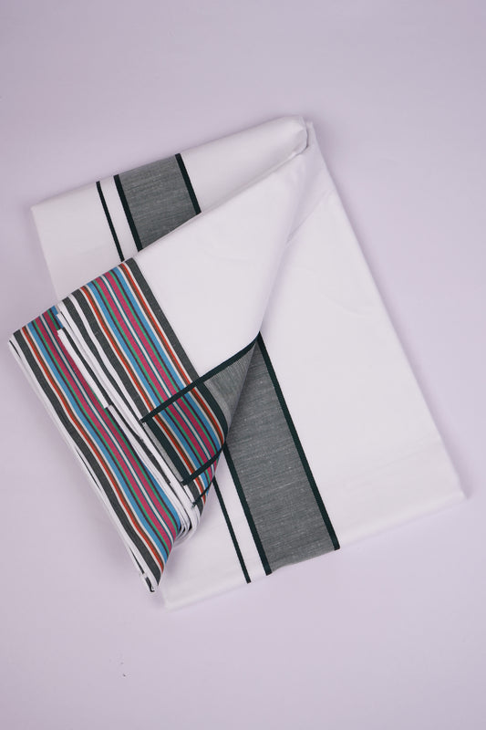 PK-9X5-07 SET WHITE DOUBLE DHOTI - gray