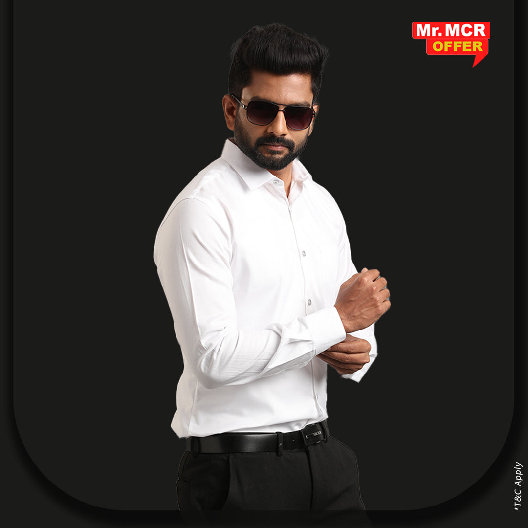 Mr. MCR Offer Combo White Shirt (Buy 1 get 1 free)