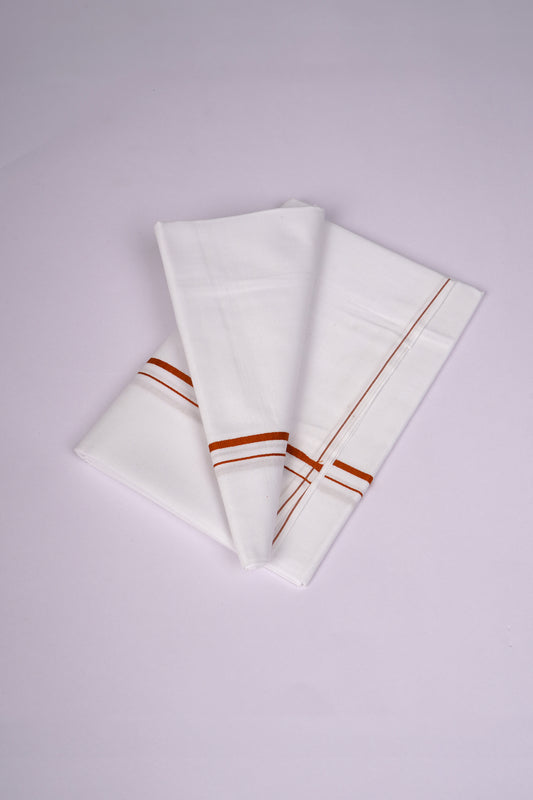 SS-21 STITCH W/S DHOTI  2.00 MTR - Dark Orange