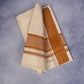 FCD-86C CREAM DOUBLE DHOTI  4.00 MTR - Brown