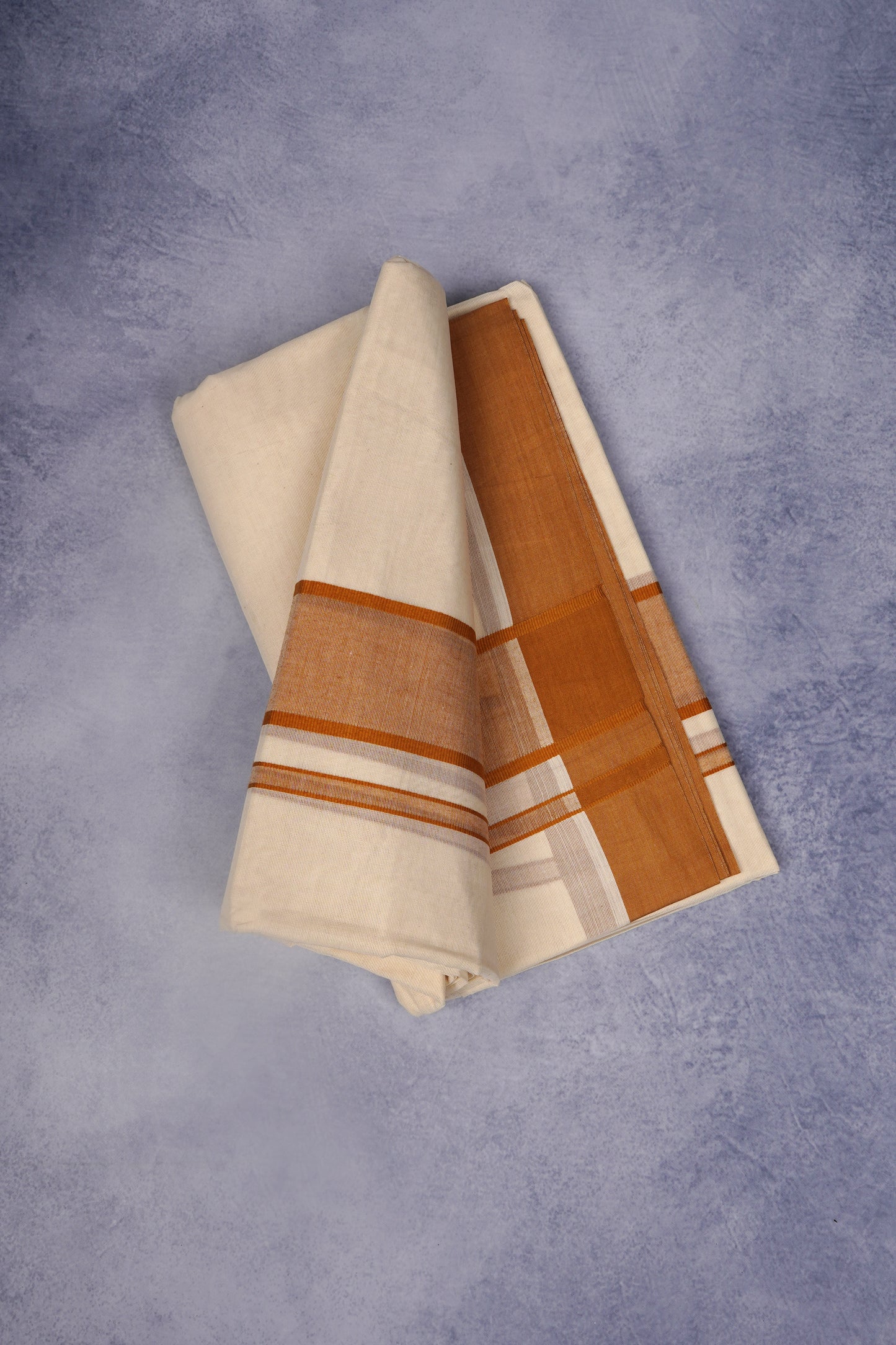 FCD-86C CREAM DOUBLE DHOTI  4.00 MTR - Brown