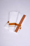 FS-115 W/S DHOTI 2.00 MTR - GOLD DARK BROWN