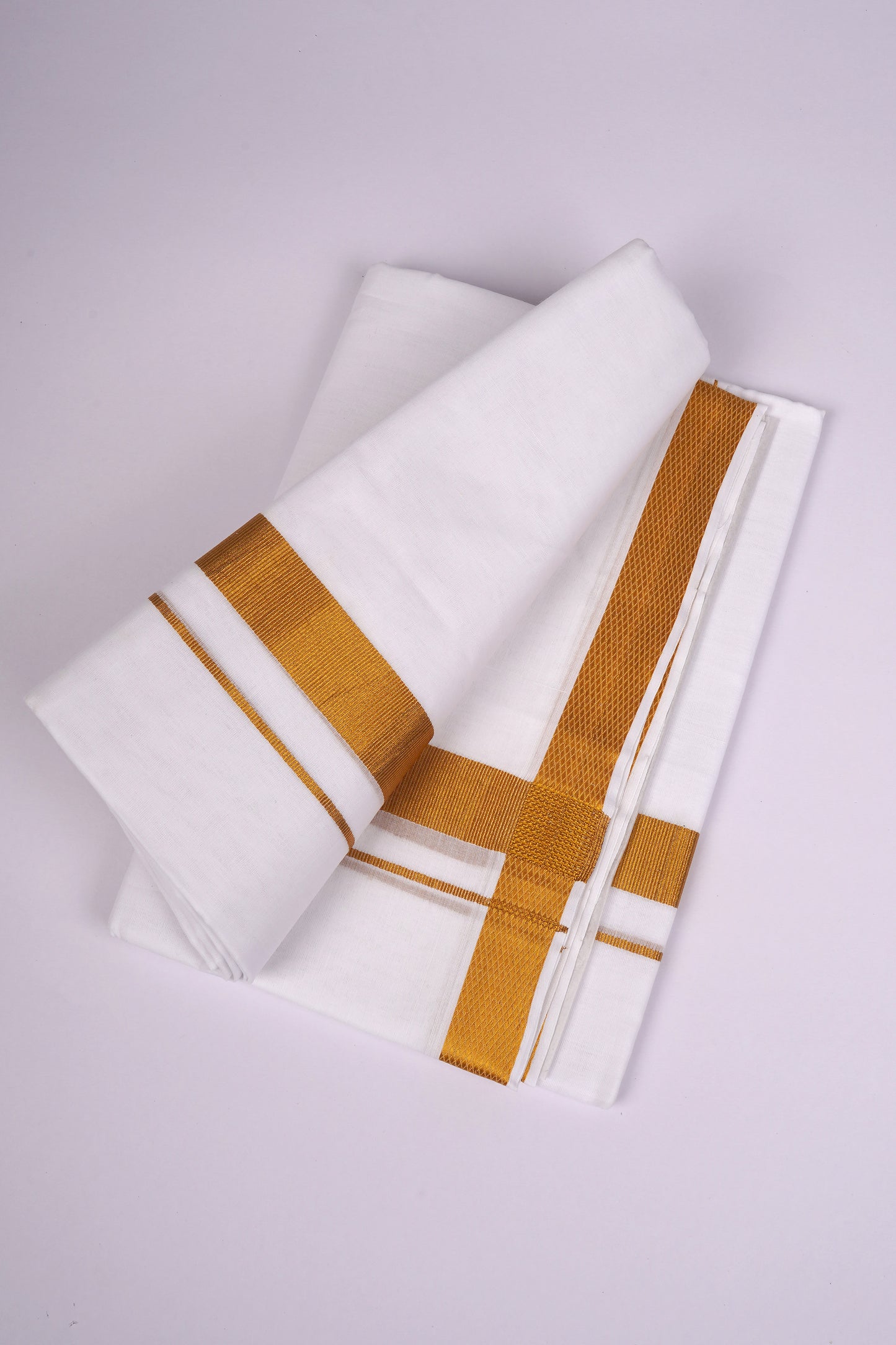 GLD-99 WHITE DOUBLE DHOTI  4.00 MTR